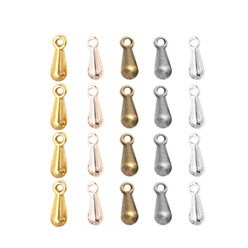 EXCEART 1400Pcs Extender Kette Tropfen Teardrop Anhänger Charme Antike Kupfer Waterdrops Stecker Charms Baumeln Ende Perlen für DIY Schmuck Machen Halskette Armband 2X7mm von EXCEART
