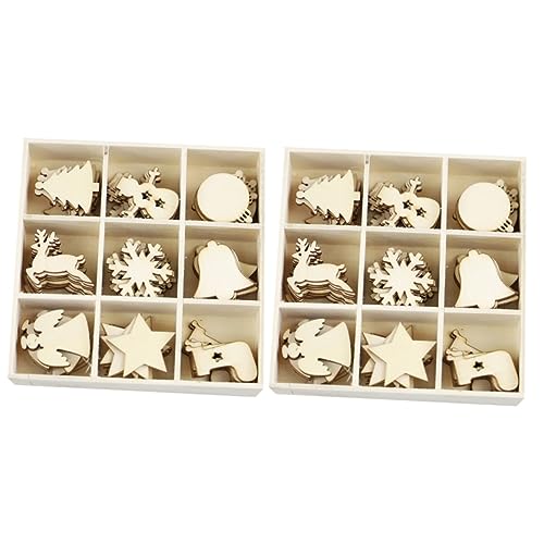 EXCEART 144 Stück 1 Satz Weihnachtsschmuck aus Holz aufbewahrungsdose storage boxes stauboxen Weihnachten hängend dekorative Holzarbeiten bezaubernde Kunstgegenstände aus Holz hölzern von EXCEART