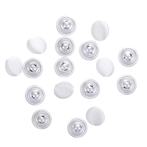 EXCEART 15Pcs Nähen Tasten Stoff Bezogene Knöpfe Nähen Bezogene Knöpfe Premium Nähen Tasten Nähen Flatback Taste für Anzüge Blusen (Weiß) von EXCEART