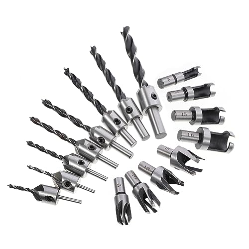 EXCEART 16 Stück Komprimiertes Bohrbitset eingestellt Senkbit Gegen Holz Countersink Drill Bit Kit Senker für Holz Senkbohrer-Kit Bits für die Holzbearbeitung Holzstopfenbohrer Stahl EXCEART 16 Stück Komprimiertes Bohrbitset eingestellt Senkbit Gegen Holz Countersink Drill Bit Kit Senker für Holz Senkbohrer-Kit Bits für die Holzbearbeitung Holzstopfenbohrer Stahl von EXCEART
