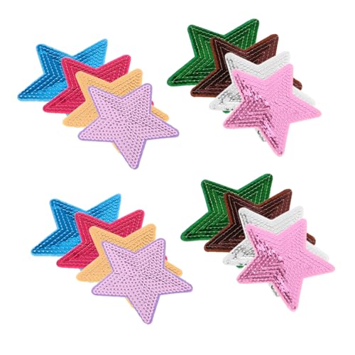EXCEART 16 Stück Pailletten-stern-stickerei-patches, Fünfzackiger Stern, Zum Aufbügeln Auf Kleidung, Patches Für Kleidung, Hüte, Jeans, Diy-bastelzubehör EXCEART 16 Stück Pailletten-stern-stickerei-patches, Fünfzackiger Stern, Zum Aufbügeln Auf Kleidung, Patches Für Kleidung, Hüte, Jeans, Diy-bastelzubehör von EXCEART