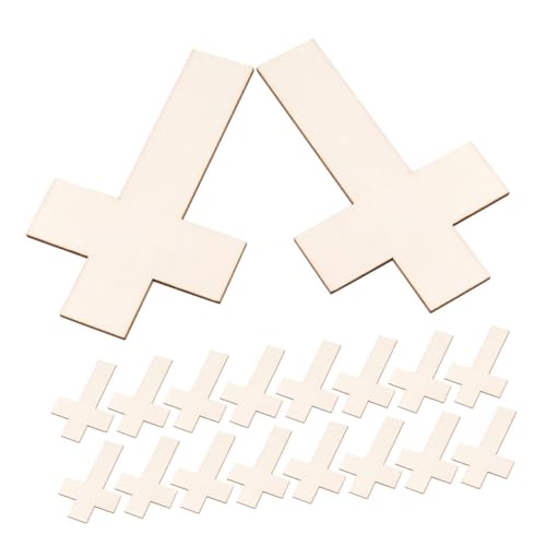 EXCEART 18 Stück Teiliges Kleine Holzkreuze zum Basteln DIY Holzscheiben für Hochzeit Festliche Dekorationen Inspirierende Holzstücke mit Feiner Verarbeitung von EXCEART