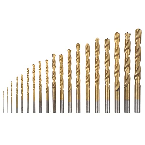 EXCEART 19 Teiliges Bohrer Set Spiralbohrer Mit Zylinderschaft Schlangenbohrer Bohrer Set Metallbohrer Bohrer Für Stahlträger Schwarzer Schnellarbeitsstahl von EXCEART