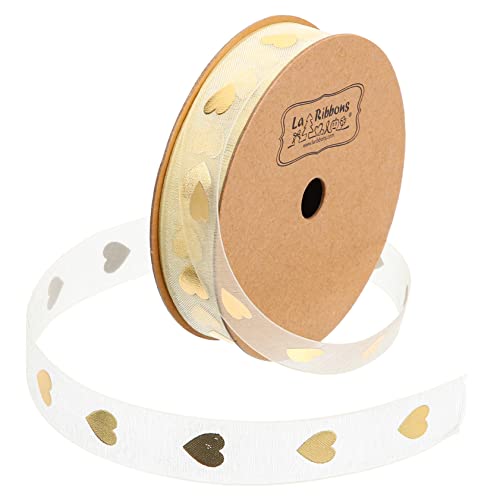 EXCEART 1Rolle Herzförmiges Geschenkband Für Valentinstag Und Partys Robustes Dekoratives Satinband Mit Herzmustern Für Geschenkverpackungen Und Blumenarrangements von EXCEART