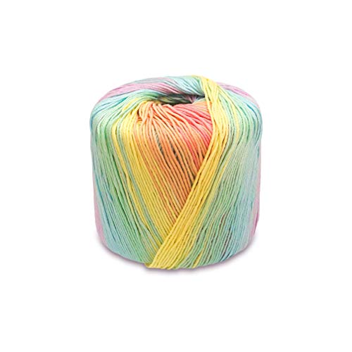EXCEART 1rolle Gradient Baumwollgarn Für Stricken Und Häkeln Mehrfarbiges Garn Für Schals Mützen Decken Und Accessoires Super Weich Und Langlebig Licht Regenbogen von EXCEART
