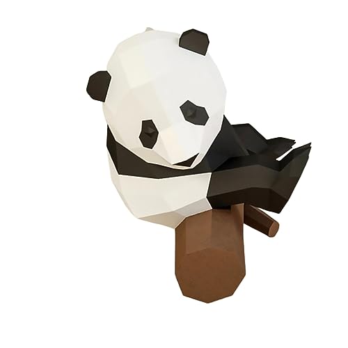 EXCEART 1stk 3D Geometrisches Origami Tierische Dekorative Figur Bastelpapier Dekor Origami-Papiere Papierfigur Stereoskopisches Papiermodell 3D-tierpapier Handbuch Kind Panda-Illustration von EXCEART