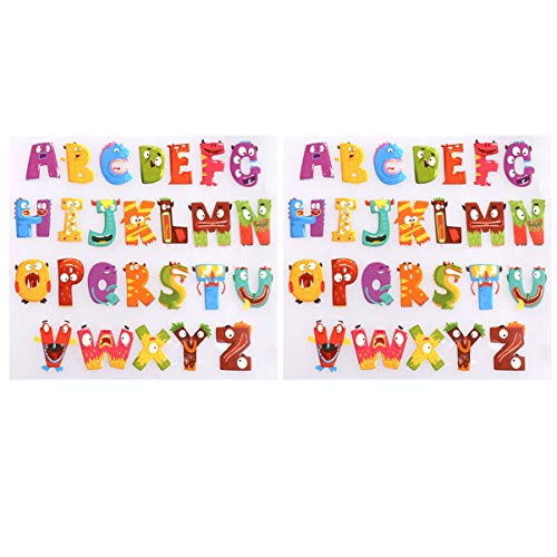 EXCEART 2 Blatt Buchstaben Aufbügeln Aufnäher Haustier Alphabet Aufnähapplikation für Frauen Kinder Studenten DIY Tasche Jacke Kleidung Handwerk (Bunt) von EXCEART