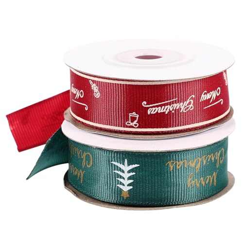 EXCEART 2 Rollen Weihnachtsgeschenkband Diy Weihnachtsbänder pro Rolle Grün mit Weihnachtsbaum und Design für Bastelprojekte und Festdekoration EXCEART 2 Rollen Weihnachtsgeschenkband Diy Weihnachtsbänder pro Rolle Grün mit Weihnachtsbaum und Design für Bastelprojekte und Festdekoration von EXCEART