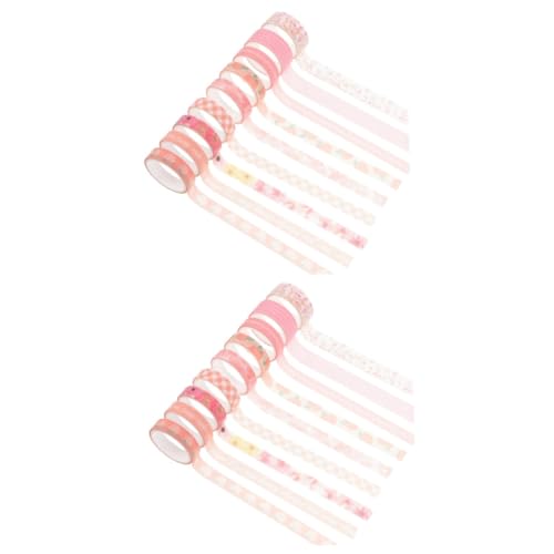 EXCEART 2 Sätze Peach Sticker Tape Lieferungen Farben Farbig Zeitschriftenband- Dekorationen Washi Tape Zum Basteln Dekorative Klebebänder Papier 9 Rollen * 2 von EXCEART