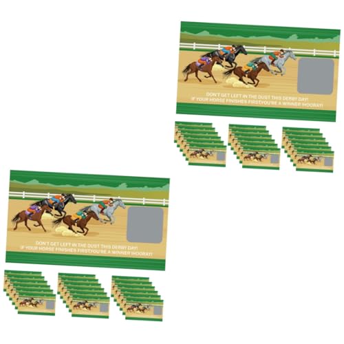 EXCEART 2 Sätze Rubbelkarten Wettkarten für Pferderennen Rubbellose für Pferdederby spliss Split Tickets Rubbel-Sticker-Preise Geburtstagskarten lustig Karikatur Preis- Grußkarte von EXCEART
