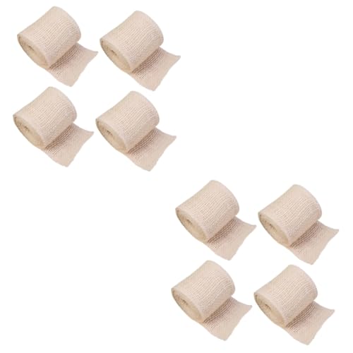 EXCEART 2 Sätze Sackleinenrolle Dekoration Weihnachten Weichnachtsdekoration Türdeko Weihnachten Weihmachtsdeko Blumendeko Für Rustikal Diy Liefert Banddekor Leinen- Beige 4 Rollen * 2 von EXCEART
