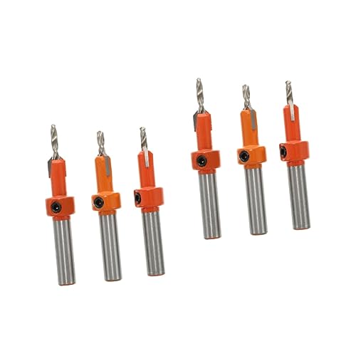 EXCEART 2 Sätze Senkbohrer Bohren Holzbearbeitung Kernbohrer Fase Versenken Gegenversinken Granit Loch Lochbohrer Kegelbohrer Mittelschlag Hochgeschwindigkeitsstahl Orange 3 Stück * 2 von EXCEART