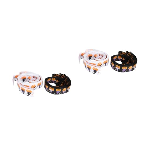 EXCEART 2 Sätze Verpackungsband Dekorationen Gold Abdeckung Funkeln Schleife Halloween Party Halloween Halloween-kürbisband Geschenkpaketband Geschenkband Polyester 2 Stück * 2 von EXCEART