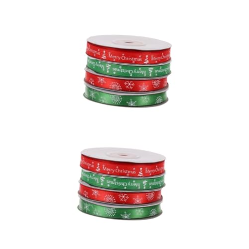 EXCEART 2 Sätze Weihnachtsband Ribbon Bandfeile Christmas Weihnachsgeschenk Dekorationsband Baum Blaues Band Party Weihnachtsseidenband Zartes Spitzenband Schleife 4 Rollen * 2 von EXCEART