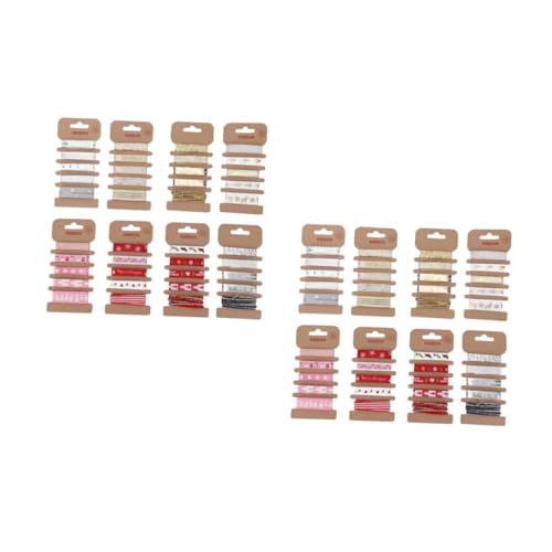 EXCEART 2 Sätze Weihnachtsband Ribbon Bandfeile Christmas-decorations Geschenksband Raumdeko Weihnachtsdekorationsband Partei Bedrucktes Band Verpackungsband Wickelband Stoff 8 Stücke * 2 von EXCEART