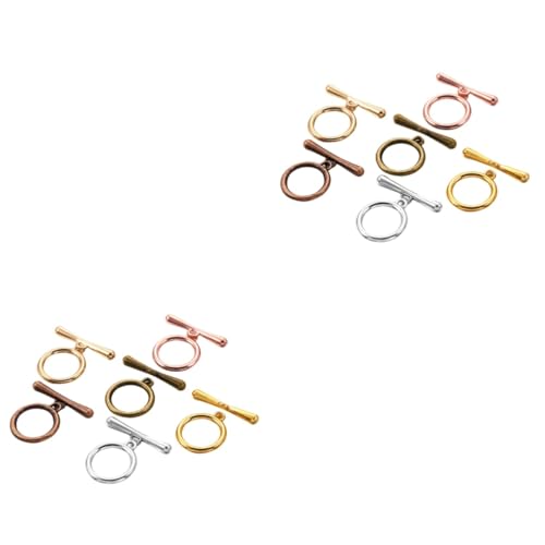 EXCEART 2 Sätze -taste Retro Machen Haken Schließen Für Antiquität Gold Aluminium Verschlüsse Diy Zubehör Schmuckzubehör Schmuckversorgung Schmuck Making Kit Zinklegierung? 60 Stück * 2 von EXCEART