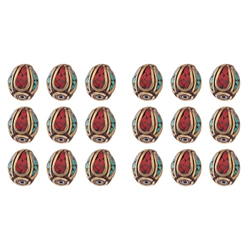 EXCEART 2 Sets Kupfer Buddha Perlen Handgefertigte Abstandsperlen Für Schmuck Metallperlen Set Loch 10 Stück * 2 von EXCEART
