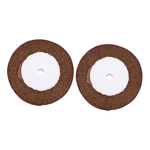 EXCEART 2 Stück 2cm Farbige Zwiebelstreifen Schleife Hochzeitsdekorationen Organza-drahtband Grosgrain Ribbon Party Leichtes Band Dekorativ Nahtband Bänder Umwickeln Gold Weiß Polyester von EXCEART
