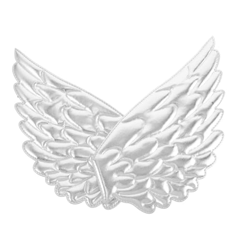 EXCEART 2 Stück Engelsflügel Zubehör Engelsflügel Patches Taschen Bügelbild Applikationspatch Aufnähen Engelsflügel-verzierung Goldene Engelsflügel Polyester Silver von EXCEART