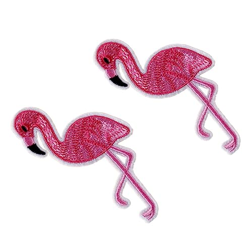 EXCEART 2st Flamingo-applikationspatch Bestickte Aufnäher Mit Flamingos Dekorative Nähflicken Flamingo-aufnäher Zum Aufbügeln Flamingo Bügelbild Sticktuchpaste Nähen Kleidung von EXCEART