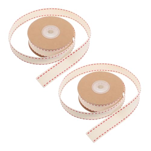 EXCEART 2 Stück Gestreifte Baumwollbandrolle – Breites, Genähtes Bastelband Für Diy-projekte, Geschenkverpackungen, Schleifenherstellung, Blumendekorationen, Haarschmuck von EXCEART