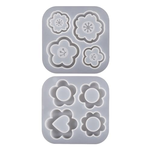 EXCEART 2 Stück Harzblumenform: Silikonform für ausgehöhlte Blumenanhänger – Gießform für Epoxidharz, Basteln, Schmuck, Schlüsselanhänger, DIY-Dekoration von EXCEART