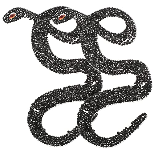 EXCEART 2 Stück Schlangen-Hot-Diamant-Aufkleber Schlangen-Applikation Schlangen-Kleidungsaufnäher Schlangen-Aufnäher Zum Aufbügeln Kostüm Glitzer Jacke Hotfix von EXCEART