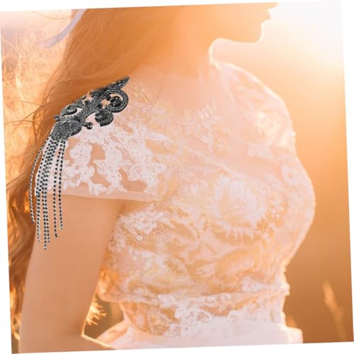 EXCEART 2 Stück Vintage Schulterepauletten mit Strass und Quasten Leichte Bequeme Schulterapplikationen für Blazer Jacken Kleider für Party Kostüm Themen Vintage-events von EXCEART