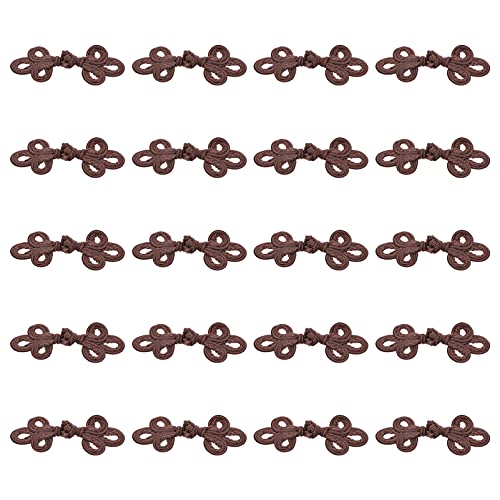 EXCEART 20 Paar chinesische Knoten-Knöpfe zum Nähen von Kleidung, Verzierung für Cheongsam, Cardigan, Pullover, Mantel, Mantel (braun) von EXCEART
