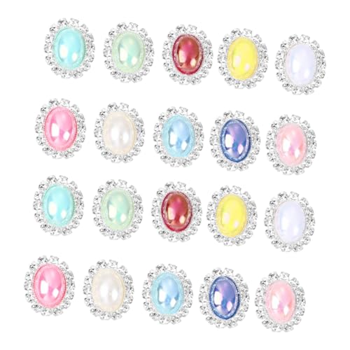 EXCEART 20stücke Teiliges Rhinestone Schmuckzubehör Elegante Dekorative Aufkleber Mit Ovalen Perlen Für Schmuckgestaltung Hochwertiges Langlebiges Material Silber Für Hochzeit Und von EXCEART