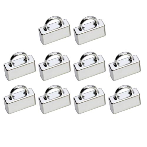 EXCEART 20 Stück Aluminium Armband Flache Schnalle Verschlüsse Leder Schnur Endkappe DIY Schmuck Herstellung Schnallen Leder Verschluss Endkappen für Armband Uhr Schmuck (Stil von EXCEART
