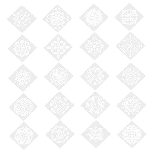 EXCEART 20 Stück Malvorlage Zeichnungsschablonen Mandala Musterschablone Wiederverwendbare Schablone Malschablonen DIY Vorlage Schablone Für Wand DIY Mandala Schablonen Mandala von EXCEART