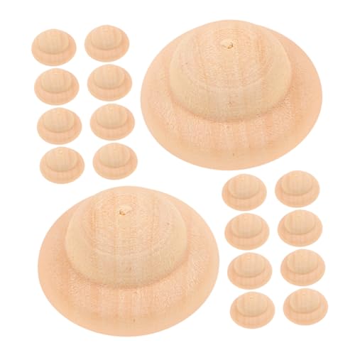 EXCEART 20 Stück Marionettenhut Unfertiger Holzpflockhut Puppenhut Bemalen Diy-graffiti-material Hut Für Peg-puppen Graffiti-peg-puppenhut Puppenhut-ornament Aus Holz Holzhut Hölzern Khaki von EXCEART