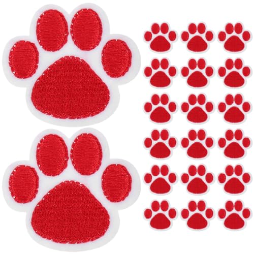 EXCEART 20 Stück Patch Stoffaufkleber Für Kleidung Nähen Stickerei Applikation Zum Aufnähen Hundepfoten Applikation Applikationen Für Kleidung Dekoration Zum Aufnähen Aufbügeln von EXCEART