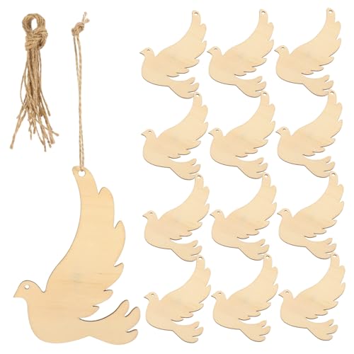 EXCEART 20 Stück Teiliges Naturbelassenen Holzscheiben zum Basteln DIY Deko Vögel Aufhängen Kleine Holzscheiben für Kreative Holzgravur und Individuelle Holzanhänger von EXCEART