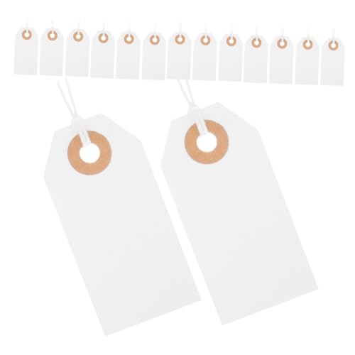 EXCEART 200 Stück Schnur Leeres Etikettenetikett leere Tags Preisschilder für Kleidung Markierungsetiketten Verkaufsetiketten Preisschild für Kleidung Schmuckanhänger zum Aufhängen Papier von EXCEART