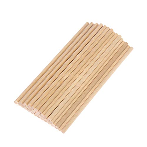 EXCEART 200Pcs Holzdübelstangen Runde Handwerk Holzstäbchen Kuchen Pop Sticks für Holzbearbeitung DIY BAU Modellprojekte (15 X 0 5 cm) von EXCEART