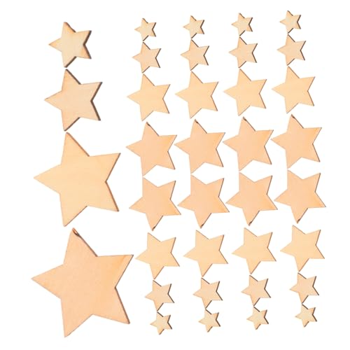 EXCEART 200Stücke Holzsterne Mini Holzscheiben Für DIY Basteln Dekoration Für Hochzeiten Geburtstagsfeiern Und Feste Natürliche Holzfarbe Vielseitige von EXCEART