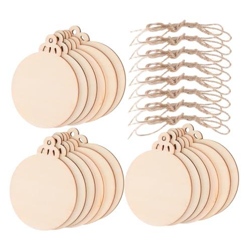 EXCEART 20Stücke DIY Holz Hängende Anhänger Runde Bauholz Blank Holzstücke für Wohnkultur Laterne Handwerk mit Kurzen Hanfseilen für Dekoration und EXCEART 20Stücke DIY Holz Hängende Anhänger Runde Bauholz Blank Holzstücke für Wohnkultur Laterne Handwerk mit Kurzen Hanfseilen für Dekoration und von EXCEART