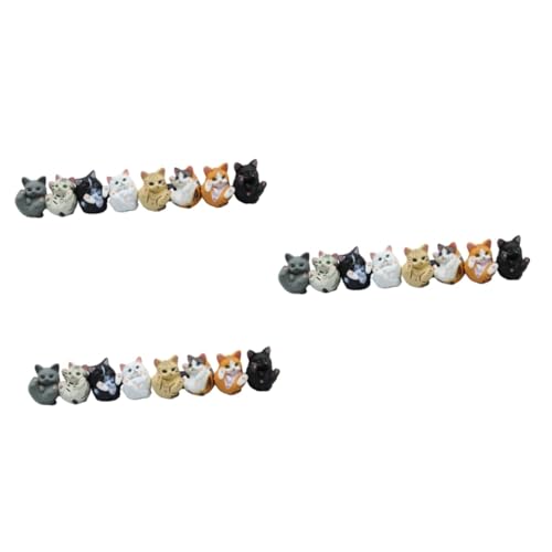 EXCEART 24 Stk Schreibtischaufsatz Wohnkultur Mini-Katzenfiguren Autodekorationen Katzen-Desktop-Dekoration Tier Schlüsselanhänger kreative Schlüsseldekoration schmücken Modell von EXCEART