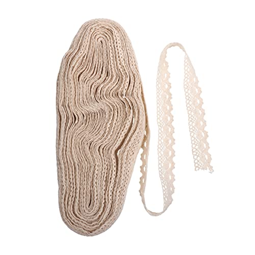 EXCEART 25 Baumwollspitze Spitzenbesatz Spitzenband Zum Basteln Hochzeitsnähapplikation Nähen Von Applikationen Eng Dünnes Spitzenband Blumen- Spitzenband Aus Stoff Baumwolle Beige von EXCEART