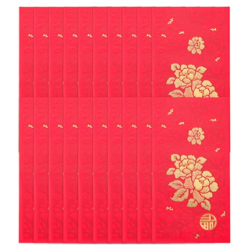 EXCEART 25 Stück Rote Umschläge für Hochzeiten Chinesische Stil Briefumschläge für Geldgeschenke Kreative für Feiern und Box von EXCEART