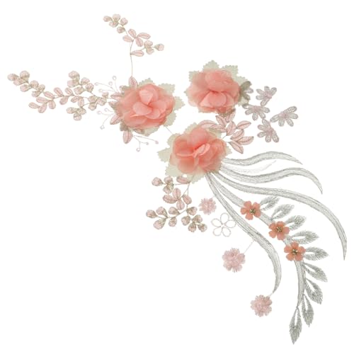 EXCEART 2St Spitzen-Pflaumenblüten-Stickerei Blumenaufnäher für Kleidung Blumenbeete aufnäher für mützen bügelbild Kleidung Applikation Kleiderflicken Pflaume Bossom Applikationen Phönix von EXCEART