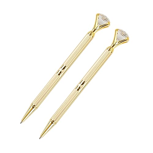 EXCEART 2Stücke Kreative Kugelschreiber Mit Großen Diamant Kristallen Eleganter Metall Kugelschreiber Für Büro Und Schule Für Frauen Und Besondere Anlässe von EXCEART