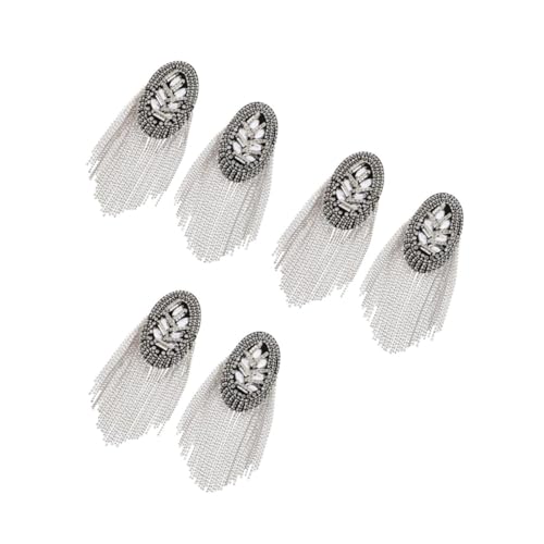 EXCEART 3 Paare Fransen Epaulette Anstecknadel für Männer Schulterklappe Anzug Accessoires Männer Schulterpolster Dekorativ Schulter Quasten Schulterbrett Quaste Schultermarke Silver von EXCEART