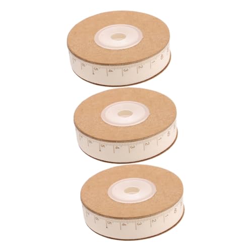 EXCEART 3 Rollen Schleife Köperband Aus Natürlicher Baumwolle Linealband Aus Stoff Drahtband Aus Baumwolle Geschenkzubehör Baumwoll-twill-band Bogen Machen Band Maßband Weihnachtsbaum von EXCEART
