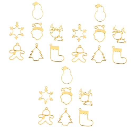 EXCEART 3 Sätze Alu-rahmen Weihnachten Zubehör Für Die Schmuckherstellung Legierungsform Schmuckherstellungssets Für Erwachsene Epoxy-formenlegierung Zinklegierung Golden 35 Stück * 3 von EXCEART