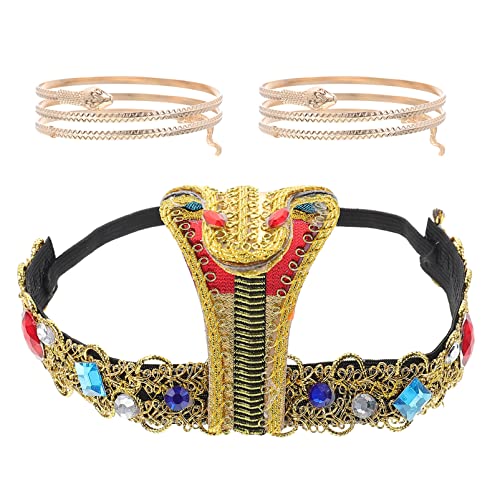 EXCEART 3 Sätze Schlangen-Stirnband-Armband Armreifen für Damen Cosplay-Zubehör halloween kopfschmuck halloween kopfbedeckung Kleider Haarbänder ägyptische armbänder Schlangenarmband Ring von EXCEART