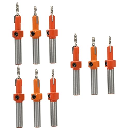 EXCEART 3 Sätze Senkbohrer Bohren Fase Granit Loch Gegenversinken Versenken Kernbohrer Holzbearbeitung Holzkorkbohrer Lochbohrer Kegelbohrer Hochgeschwindigkeitsstahl Orange 3 Stück * 3 von EXCEART