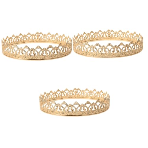 EXCEART 3 Stück Herren Krone Prinzessin Krone Diademe und Kronen Cosplay-König-Requisite Kronendekor goldene Krone geburtstagskrone dekorative Partykrone Krone für Abschlussball Metall von EXCEART